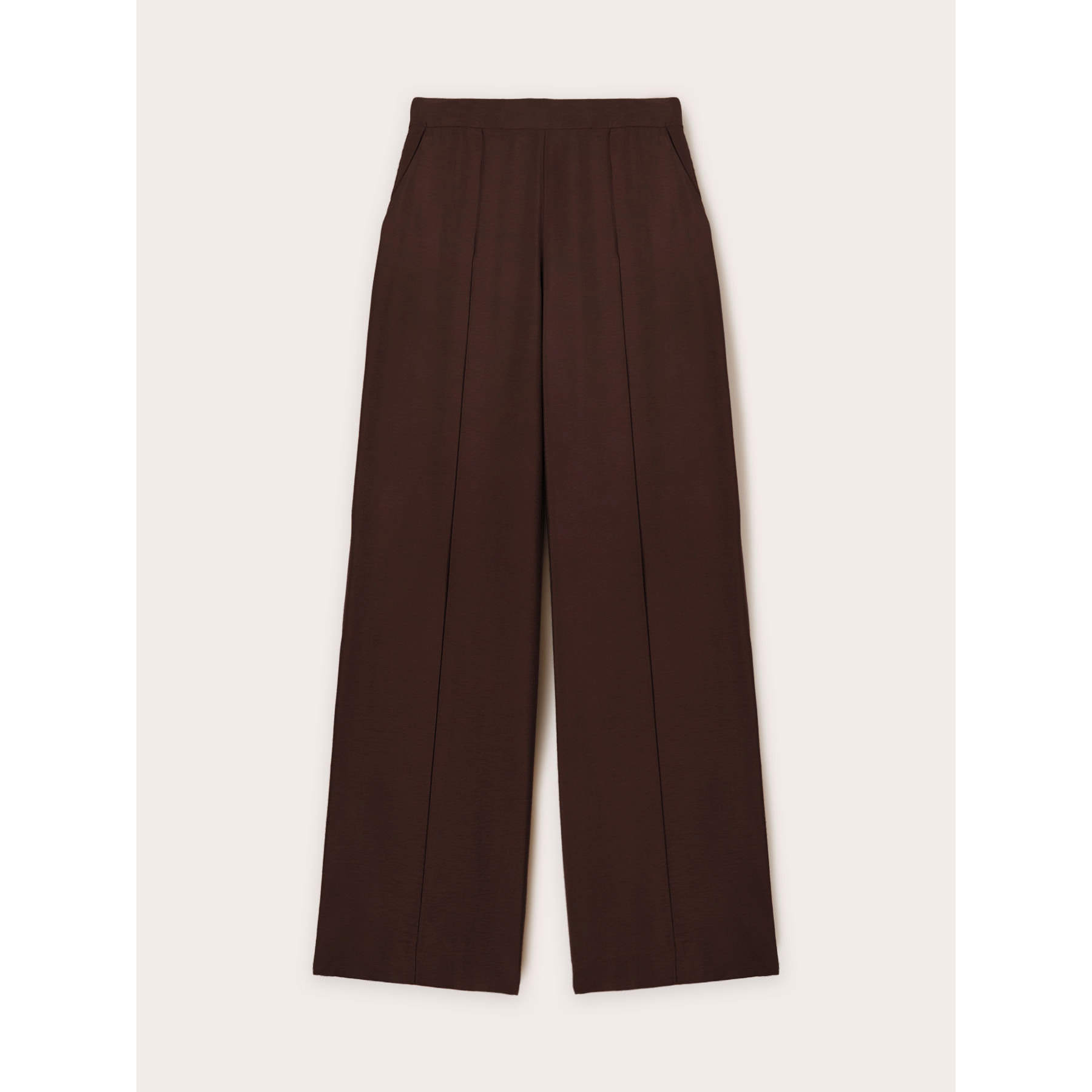 Motivi - Pantalones palazzo de satén - Marrón