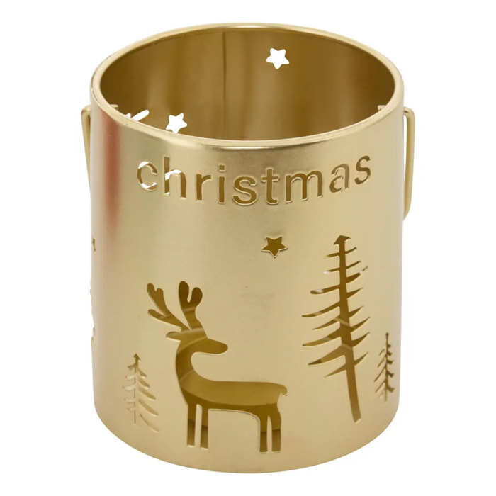 Lanterne de Noël en métal ajouré