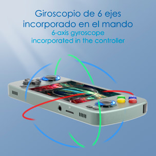 DAM Consola emulador multiplataforma RG405M. Pantalla táctil 4" IPS; Android 12, Octa-Core 2,0GHz, WiFi, 128GB. +3000 juegos. 16,3x7,6x1,6 Cm. Color: Verde Claro