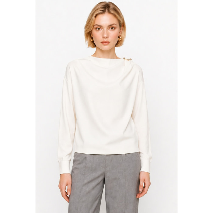 Kocca - Blusa da donna a maniche lunghe con dettaglio sulla spalla Donna