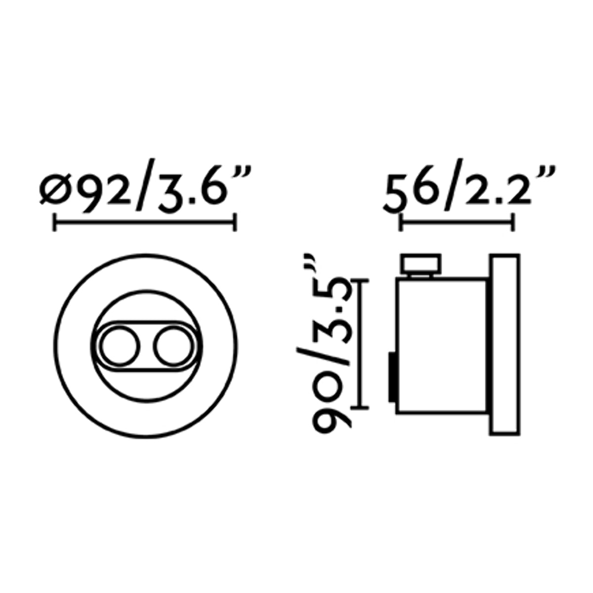 TRAS LED Lámpara empotrable orientable negra