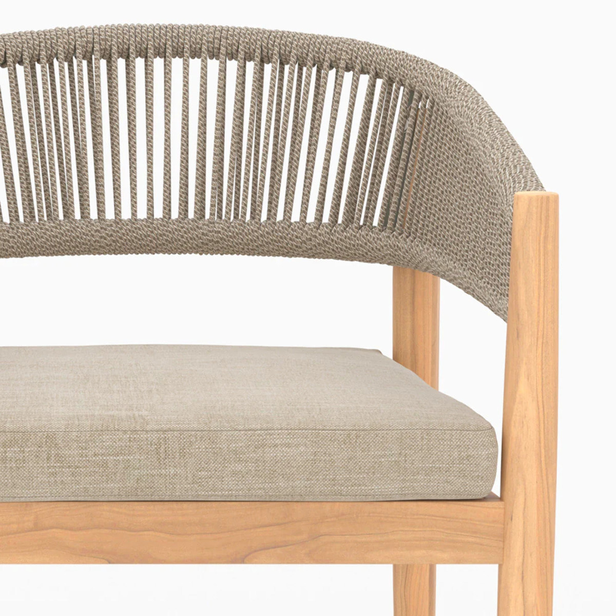 Chaise de jardin en tissu beige et bois d'acacia - Izïa