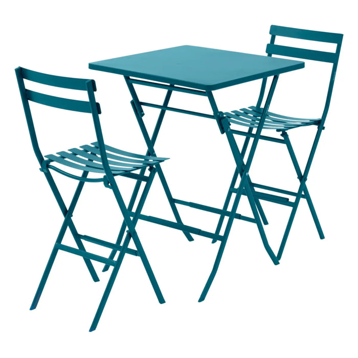 Table haute pliante de jardin Greensboro Bleu canard