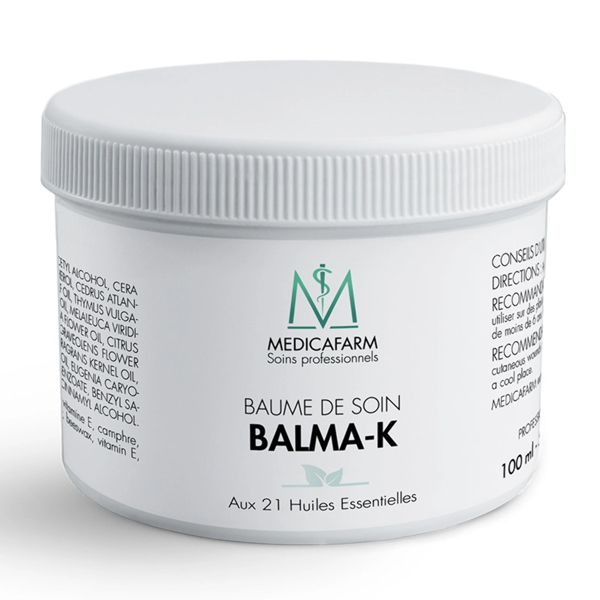 MEDICAFARM - Baume de soin BALMA-K - Aux 21 huiles essentielles - Aide à apaiser les douleurs musculaires et articulaires - pot de 100ml