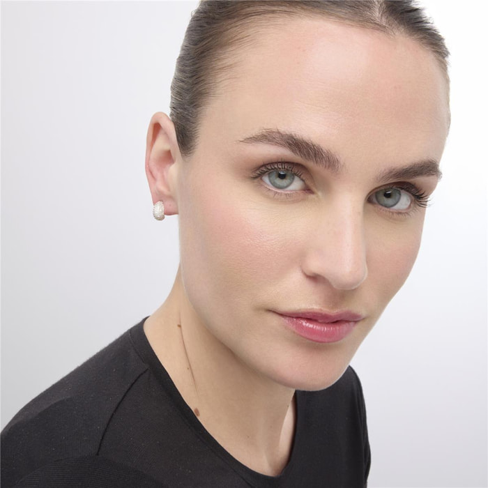 Pendientes acabado plata y Circonita Brillante