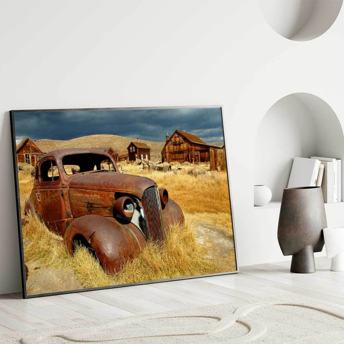 Affiche encadrée voiture vintage Affiche + cadre en métal - Noir