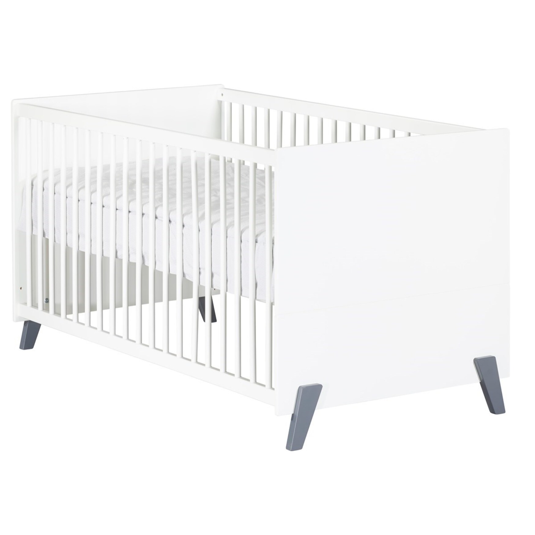 Lit évolutif 140x70 - Little Big Bed sur pieds en bois blanc