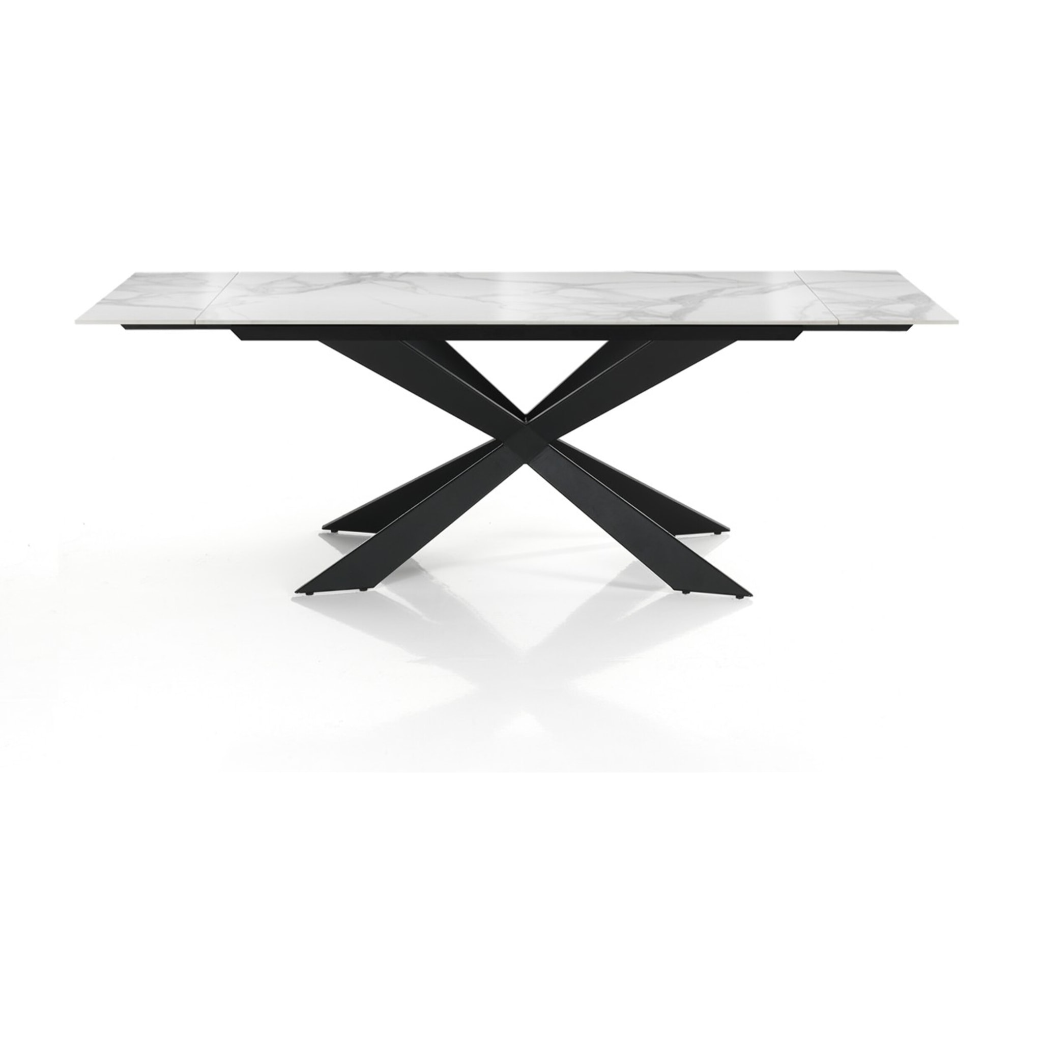 Tomasucci MELVIN EVO 120 MARBRE BLANC - Table extensible NOIRE