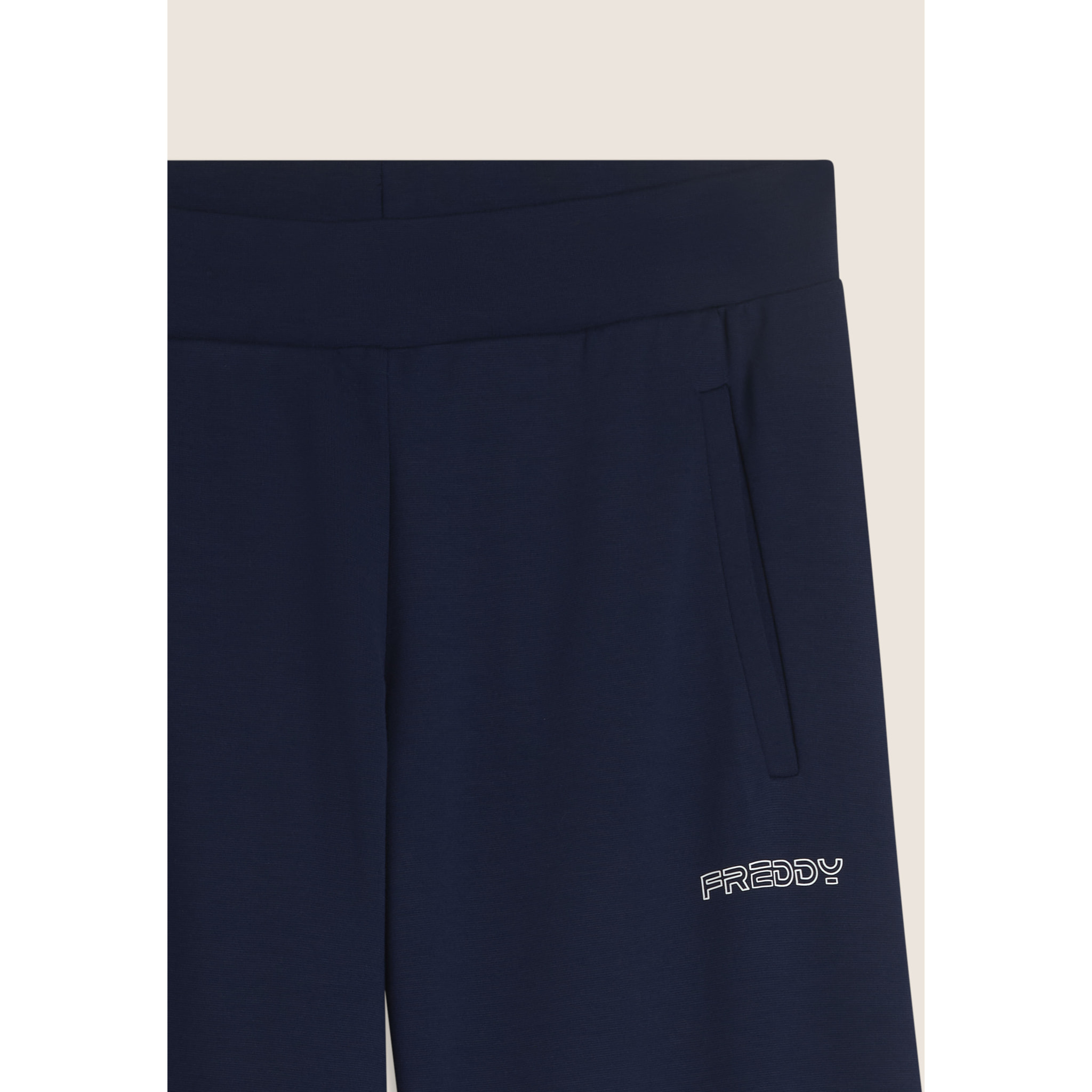 Pantaloni Sportivi Wide Leg Cropped con tasche interne
