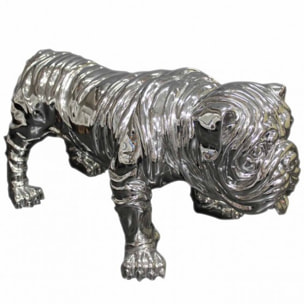 Statue bulldog décoration argentée H42cm - DOGARGEN