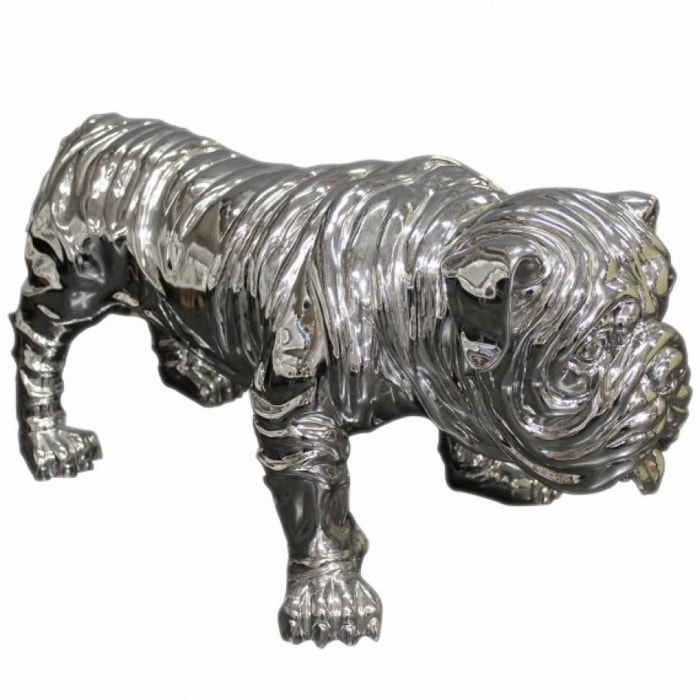Statue bulldog décoration argentée H42cm - DOGARGEN