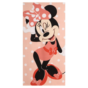 Toalla Microfibra de Minnie Mouse - 70x140x1 cm - Color:Coral