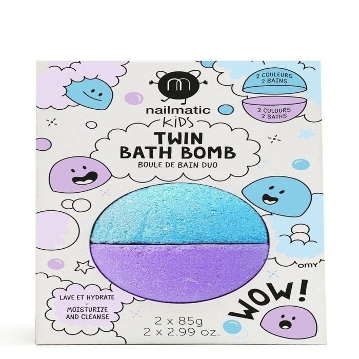 Twin Bath Bomb - Duo Boule de Bain Sécable - Bleu & Violet 170 g