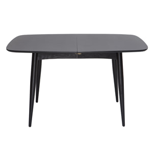 Table à manger extensible rectangulaire en bois noir L130-160 cm NORDECO