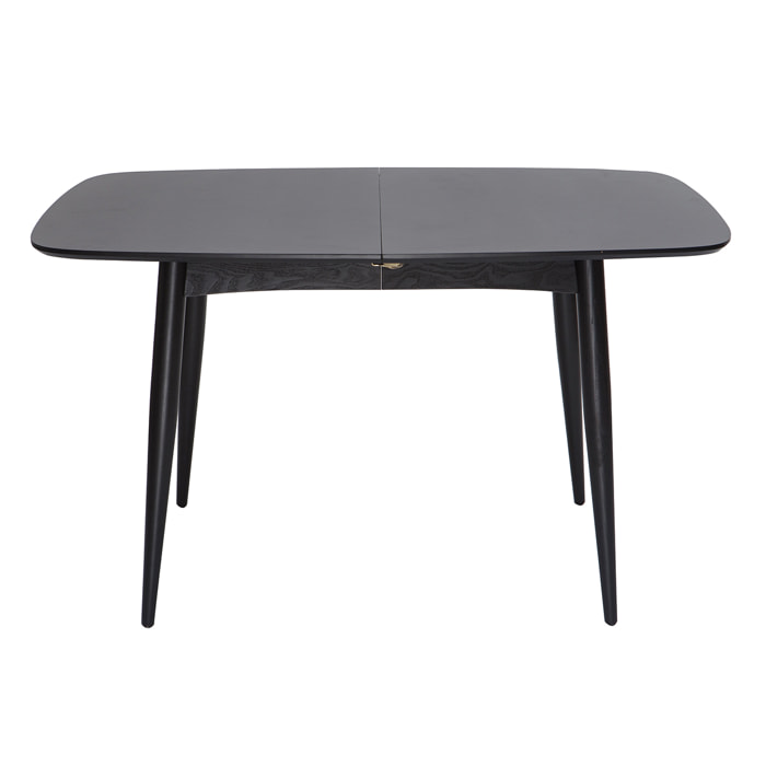 Table à manger extensible rectangulaire en bois noir L130-160 cm NORDECO