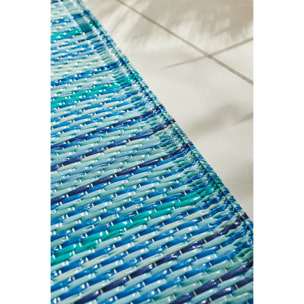 CAPRI - Tapis d'extérieur à motif rayure dégradée - Bleu