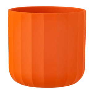 J-Line cache-pot Summer - céramique - orange - large - 2 pièces - Ø 18.5 cm