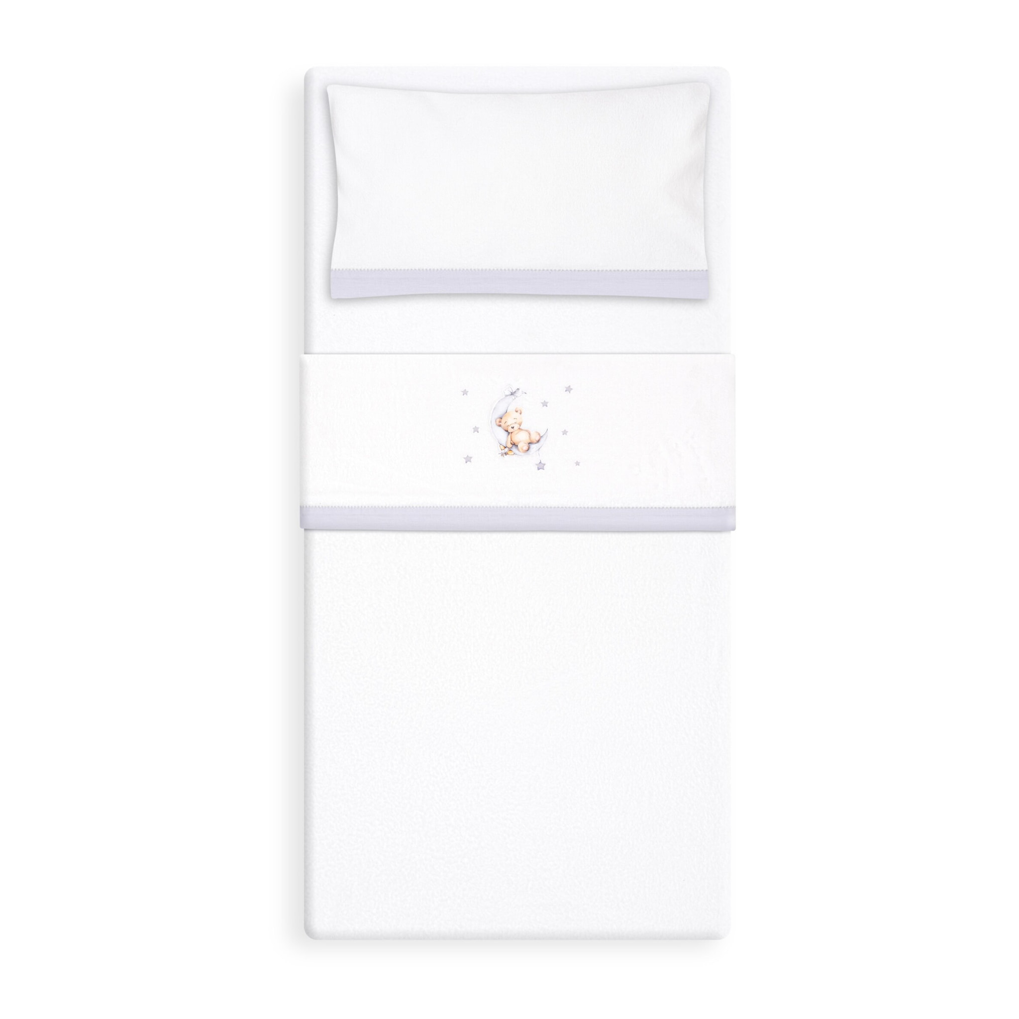 Triptico Coche Coralina Estampado Oso Luna Estrellas Bco/Gris