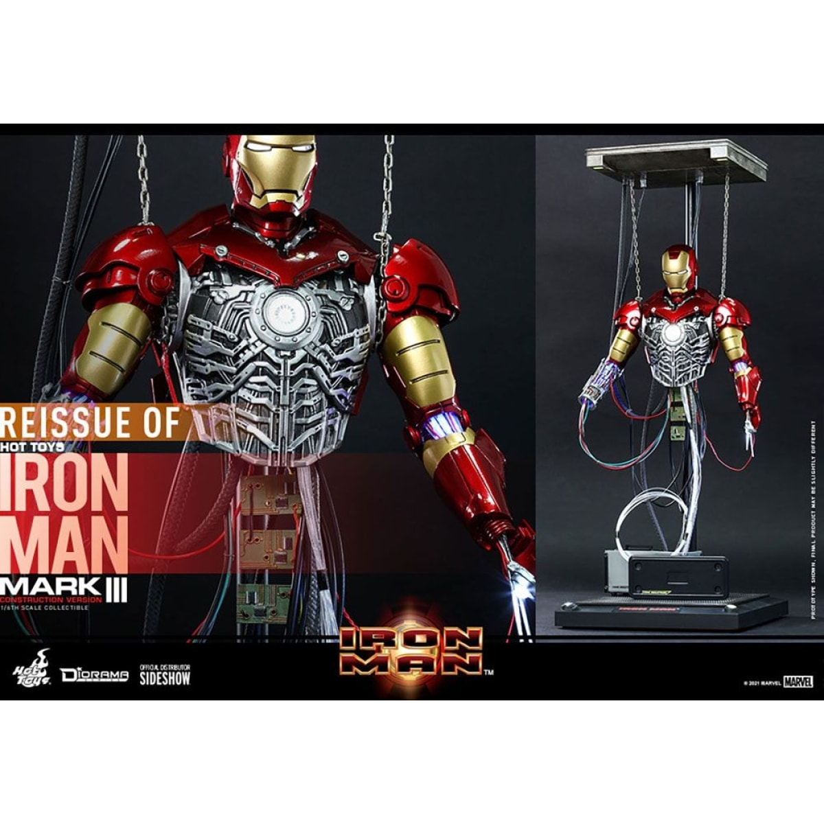 Iron Man Movie Masterpiece Action Figura 1/6 Iron Man Mark Iii (construction Version) 39 Cm Hot Toys