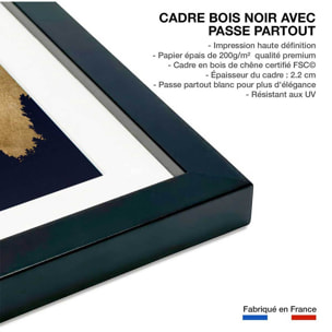 Poster crepuscule doré Affiche sous cadre noir