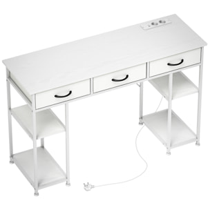 Bureau informatique multi-rangement 2 prises USB 2 prises secteur dim. 120 x 40 x 76 cm blanc