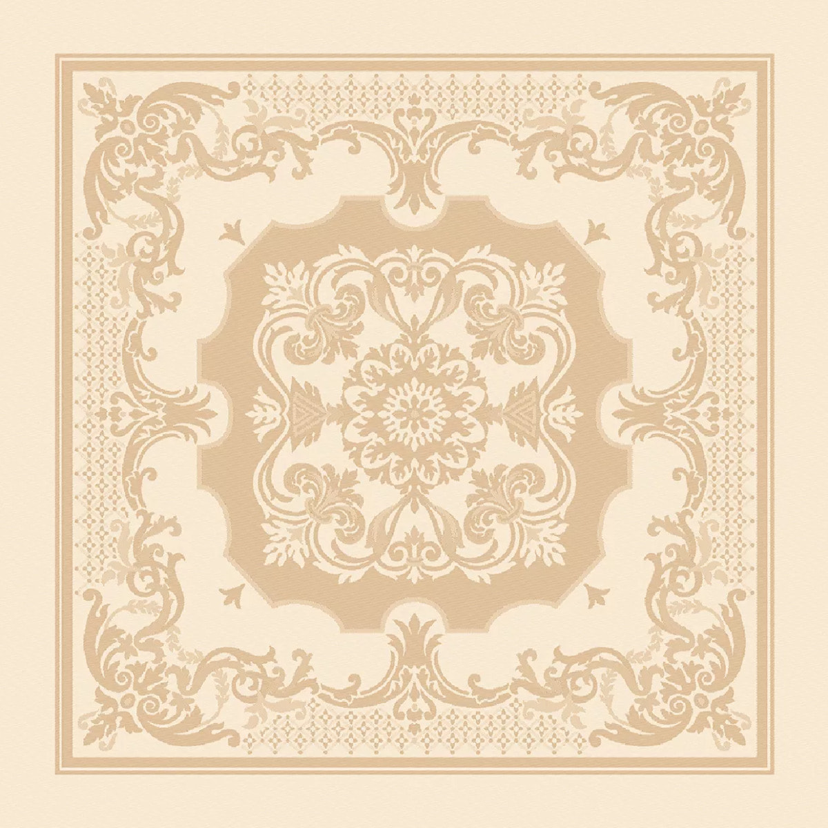 Serviette coton mélangé motif jacquard beige Eleonore dore