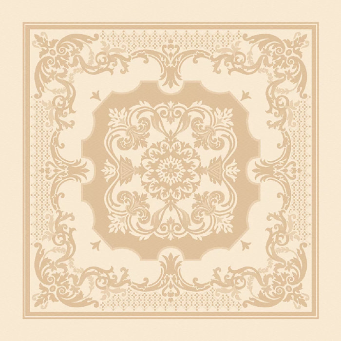 Serviette coton mélangé motif jacquard beige Eleonore dore