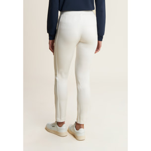 Pantaloni sportivi in viscosa con dettagli a costine