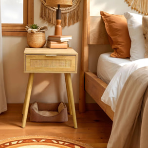 Mesita de noche Sanda Rattan Pino - Rattan