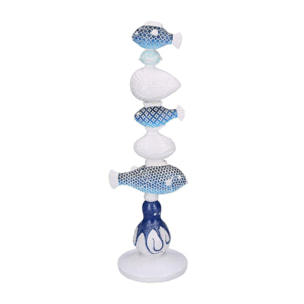 Decorazione Mare in resina bianco, azzurro e blu cm14x13,5h45,5