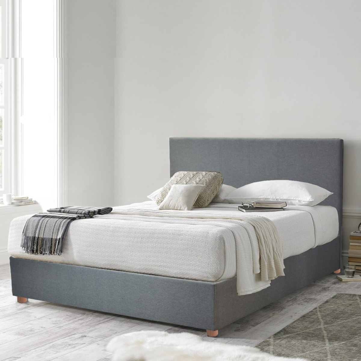 Lit tissu gris fonce | Modele Colisee Tissu