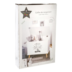 Coffre enfant blanc bois blanc 58x38cm