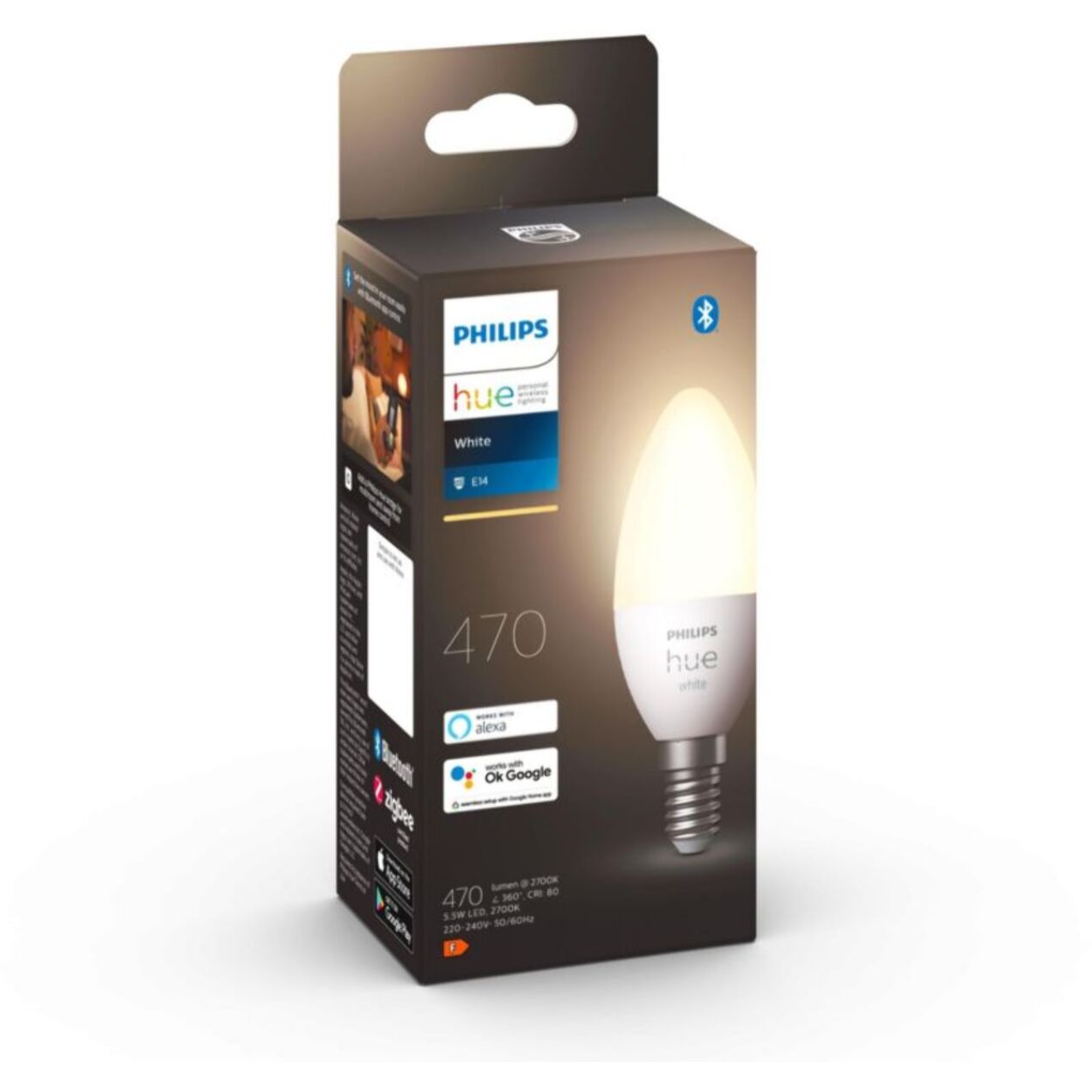 Ampoule LED connectée PHILIPS HUE E14 White Flamme