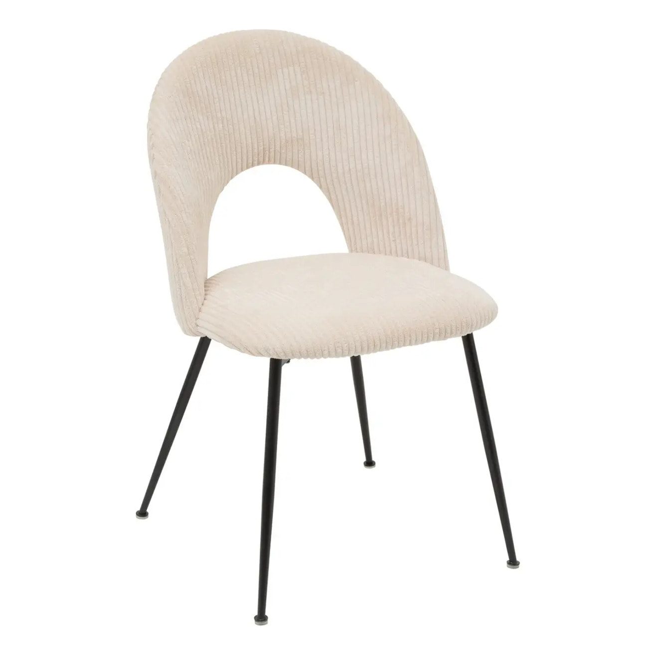 Chaise Raven H.81cm tissu côtelé crème