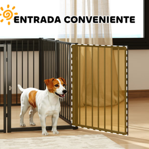 Parque para Perros Vallas para Perros de 8 Paneles 60x76 cm Corralito para Perros Pequeños y Medianos de Acero para Interior y Exterior Negro