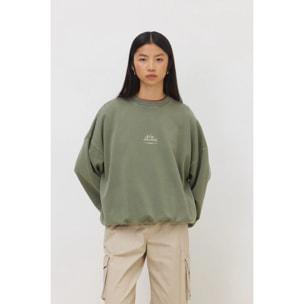 SUDADERA MUJER SIGNATURE OLIVE GREEN