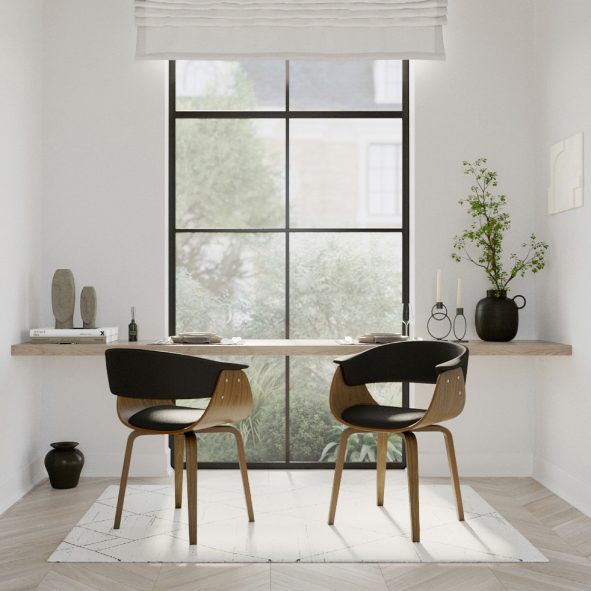Chaise en cuir synthétique noir - Piada