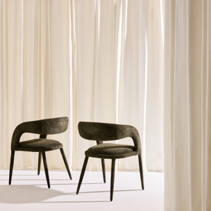 Fauteuil contemporain tissu (lot de 2) ALESSIA