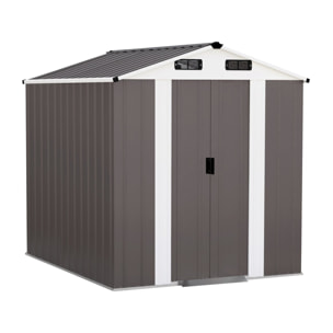 Abri de jardin métal "Dallas" - 4,12 m² - Taupe