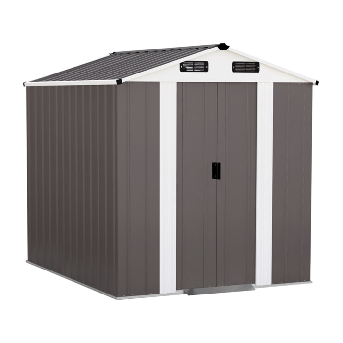 Abri de jardin métal "Dallas" - 4,12 m² - Taupe