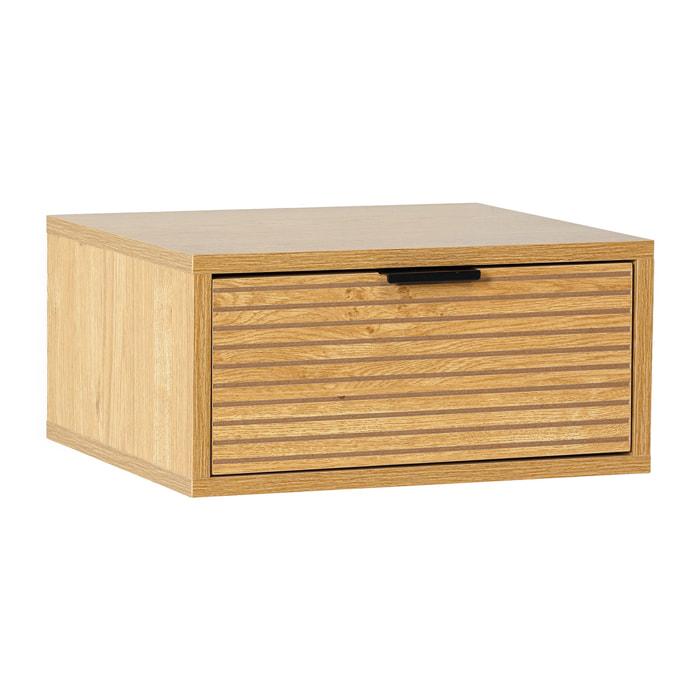 Mesita de noche flotante Mónica 1 cajón efecto Roble