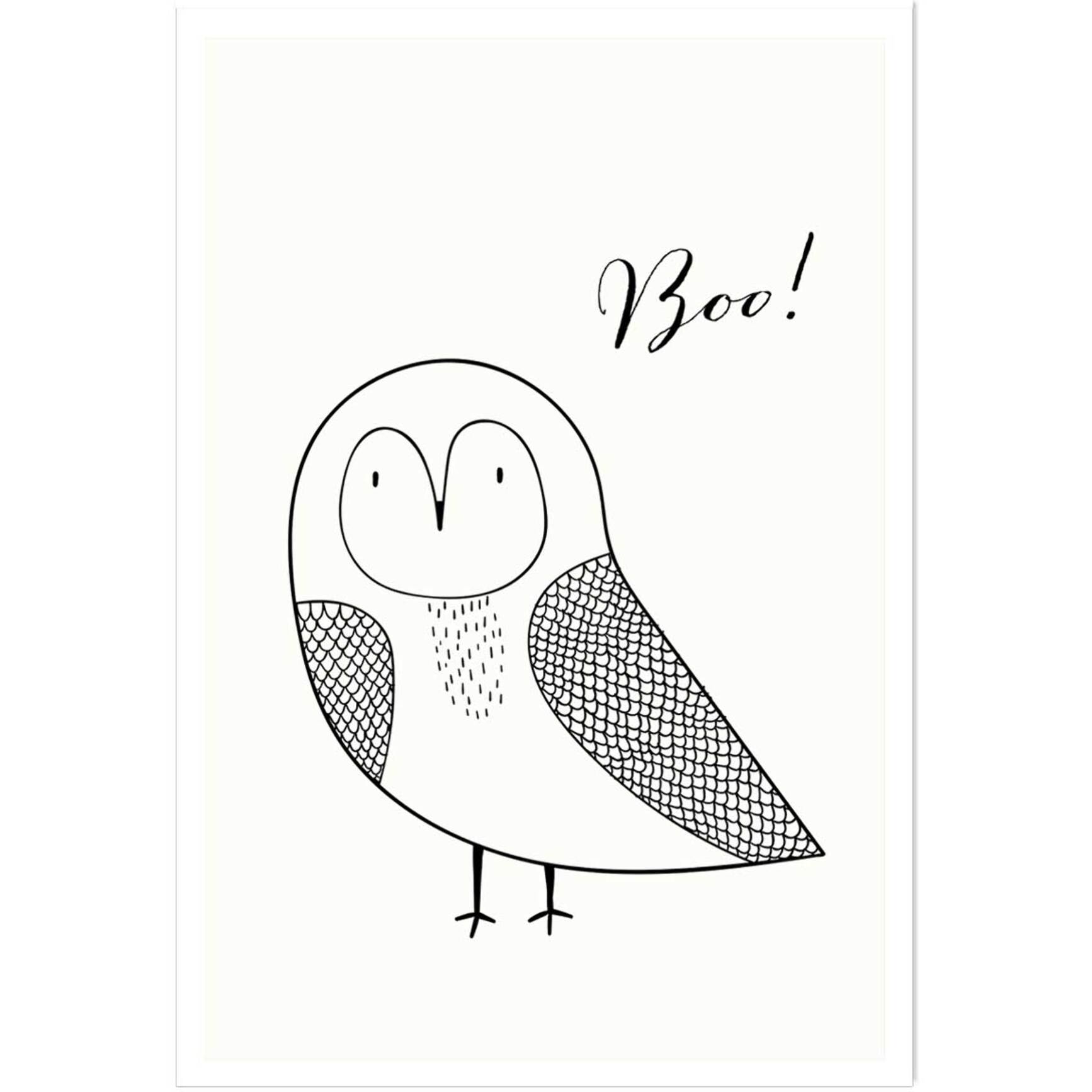 Affiche dessin ""hibou boo"" Affiche seule