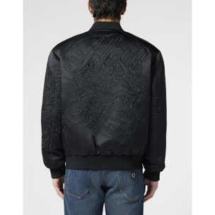 PHILIPP PLEIN Satin Bomber Jacket Skull Dragons Dragons