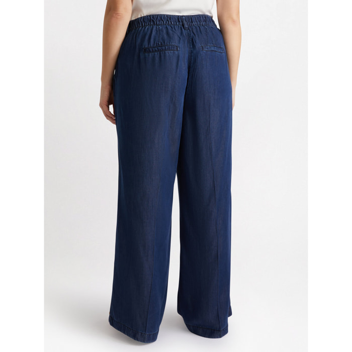 Fiorella Rubino - Pantaloni Denim Wide Leg con fibre in TENCEL™ - Blu