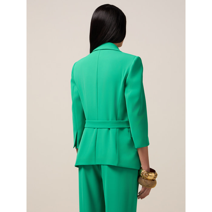 Oltre - Blazer cruzado con fajín - Verde