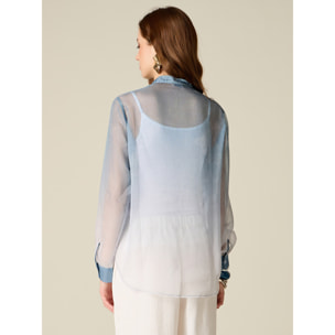 Oltre - Camisa en georgette degradado - Light - blue