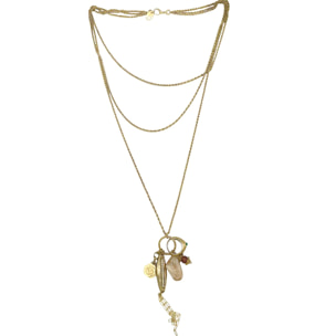 Collar Trinity Drift en dorado chapado latón charms