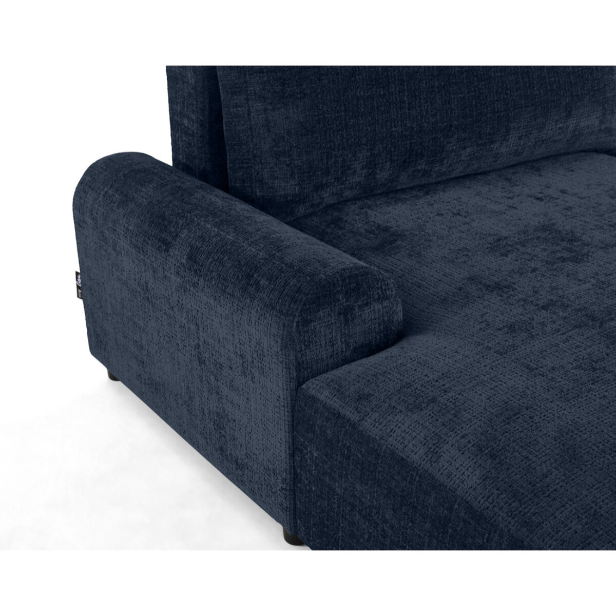 Nelly - canapé d'angle gauche 4 places convertible avec coffre en velours texturé - Bleu