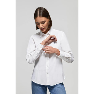 Camicia in popeline Slim Fit bianca con ricamo Rigby Go