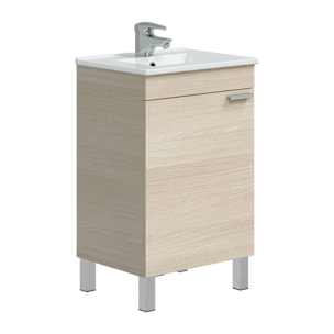 Mobile sottolavabo Iselle, Mobiletto da bagno, Contenitore porta lavabo, Armadio per lavandino, 50x39 h80 cm, Rovere